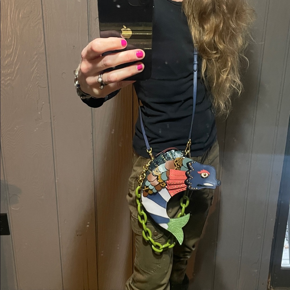 NO TOUCHY SOLD Burberry Beasts Exotic Snakeskin Studs Rivets Fish - Picture 13 of 15